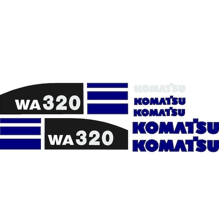Aftermarket Blue Decal Set For Komatsu Wheel Loader Wa320 KOMWA320-5DECALSET